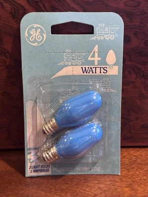 GE Lighting - 4w - Blue Night Light Bulbs - 26223 - 2 Bulbs - Vintage - Image 1 of 2