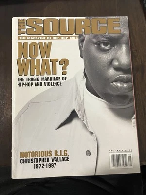 THE SOURCE MAGAZINE MAY 1997 #92 NOTORIOUS B.I.G. 1972-1997 RARE DOUBLE COVER - Image 1 of 4