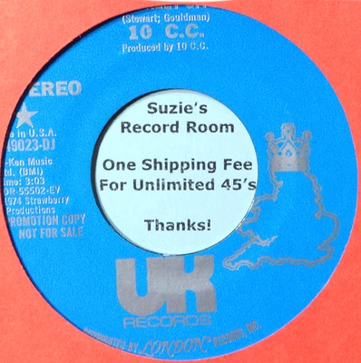 10cc The Wall Street Shuffle DJ Promo 70s Rock VG+ 45 7" Vinyl -COUPONS! - Image 1 of 3
