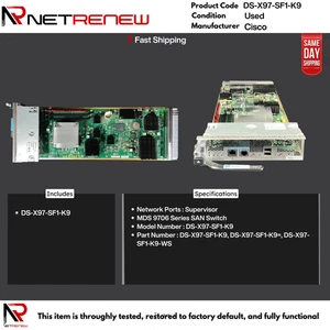 Cisco DS-X97-SF1-K9 MDS 9700 Supervisor Engine Module - Picture 1 of 1