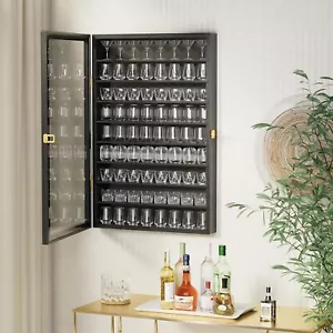 Custodia display vetro scatto nero con armadio barra scatola ombra porta bloccabile 26,8 pollici H - Foto 1 di 12
