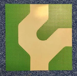 Placa base de carretera LEGO 078/271/367 de colección años 70 rara curva de 3 vías 50x50 - Imagen 1 de 2