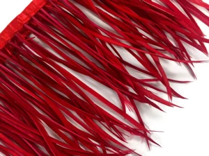 1 YARD - Red Goose Biots Stripped Wing Wholesale Feather Trim Bulk Supply - Picture 1 of 5