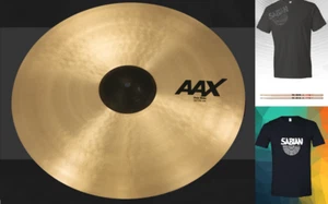 Sabian AAX 22" THIN RIDE Natural Finish Cymbal Bundle & Save | Authorized Dealer - Picture 1 of 5