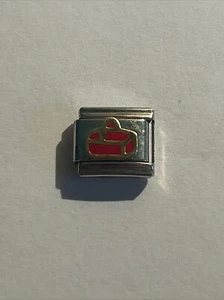 9mm Italian Charm Link. Red And Gold Picnic Basket. Dlinq - Picture 1 of 2