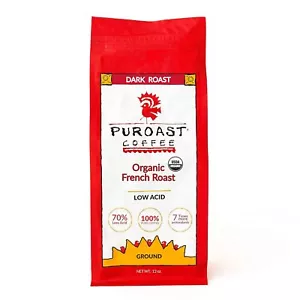 Puroast Low Acid Dark Roast Coffee 12Oz Caffeinated Smooth Flavor Organic - Picture 1 of 7