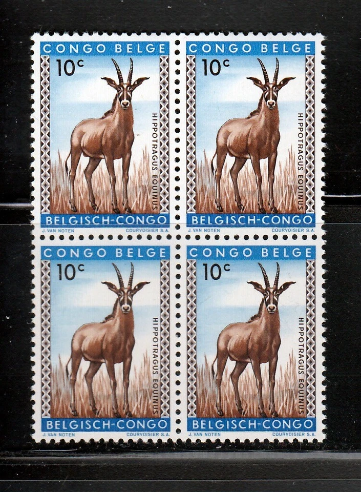 1959 Antelope - Belgian Congo Sc 306 MNH VF Block of 4 [W01] - Image 1 of 1