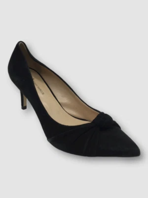 $200 Neiman Marcus Para Mujer Negro Gamuza Anudado Zapatos de Tacón de Gatito Talla US 7 Foto 1 de 4