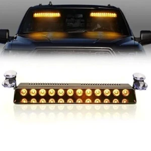 12LED Auto Blitzlicht Frontblitzer Warnleuchte Dash Strobe Notfall Warnung Gelb# - Bild 1 von 14