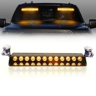 12LED Auto Blitzlicht Frontblitzer Warnleuchte Dash Strobe Notfall Warnung Gelb# - Bild 1 von 4