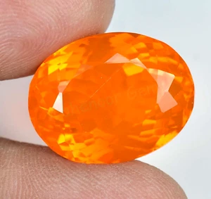 Natural Orange Opal 12.60 Ct Oval Certified Unheated Welo Australian Gemstone - Picture 1 of 7