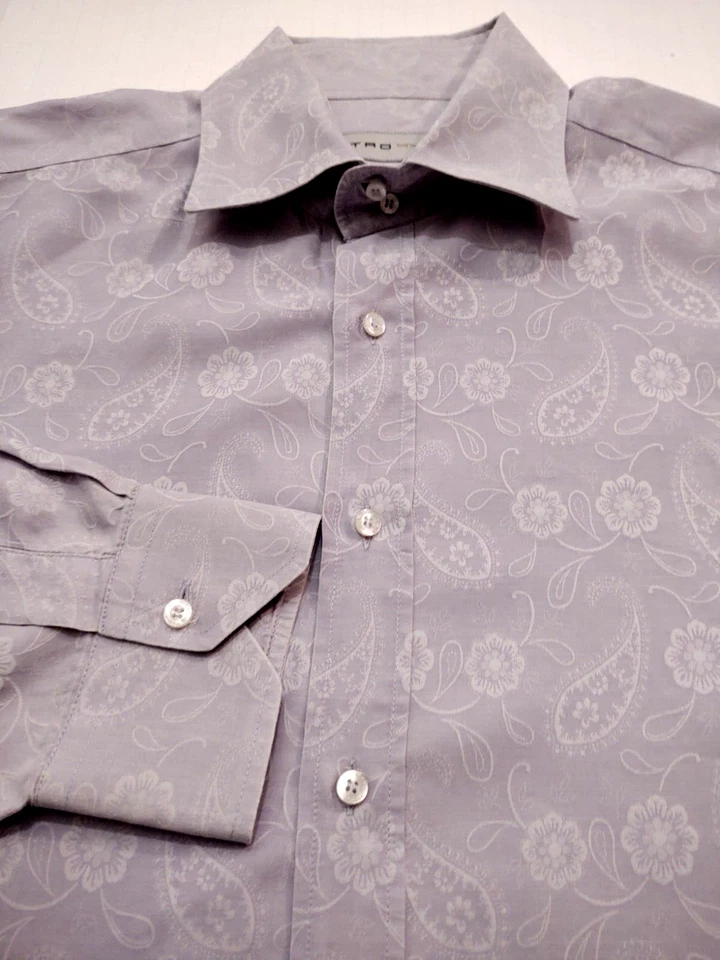 ETRO Men's Button Front 100% Cotton Size 44 PAISLEY L/S Shirt MADE IN ITALY - Image 1 of 4