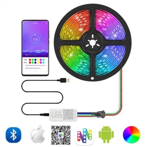 WS2812B Led Strip 30/60/144led/m RGB Addressable Light USB SP110E Bluetooth DC5V - Picture 1 of 10