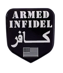 ARMED INFIDEL USA EMBLEM WILL FIT DODGE TRUCK GRILLE 1994-2002 - Picture 1 of 1