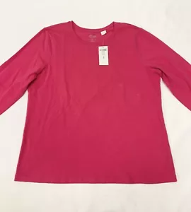 Chico’s True Color Tees Lolls Rossa 3/4 Sleeve Basic Top Pink Round Neck 3 NEW - Picture 1 of 8