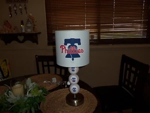 PHILADELPHIA PHILLIES BASEBALL TABLE LAMP (HANDCRAFTED) - Picture 1 of 6