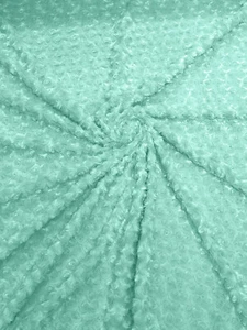 Minky Swirl Rose Blossom Ball Rosebud Plush Fur Fabric Polyester By Yard - Picture 1 of 1
