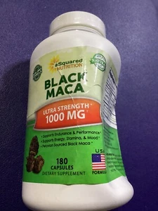 Black Maca Root - 180 Capsules - Max Strength 1000mg Per Serving Damaged Bottle - Picture 1 of 4