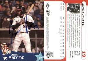 Juan Pierre Signed 1999 Multi-Ad Asheville Tourists #19 RC Card Auto AU
