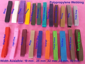 POLYPROPYLENE WEBBING/STRAP/20 mm 25 mm 32 mm 38 mm 50 mm - various color - Picture 1 of 10