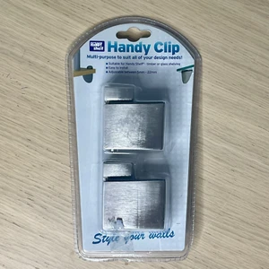 Handy Clip Shelf Fixing Pack of 2 Brushed Metal For Handy Shelf 5-22mm NEW - Bild 1 von 6