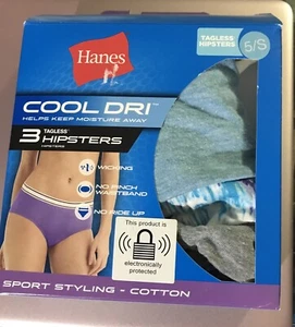 Hanes Confezione 3 Cool Dri Cotone Hipster Senza Etichetta 100% Cotone Taglia S/5 Aperto Nuovo - Foto 1 di 2