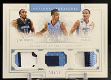2016 National Treasures Collegiate Triple Patch Johnson Tokoto Paige 10/10 UNC