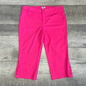 Monroe & Main Straight Crop Pant Womens 18W (37X22) High Waist Hot Pink Stretch - Picture 1 of 8