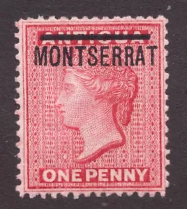 1884 Montserrat ovpt Antigua Sc# 6 - One Penny, Queen Victoria - MH stamp Cv$28 - Picture 1 of 1