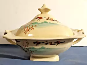 Royal Doulton England Gravy Boat Asian Ducks in Flight - Picture 1 of 7
