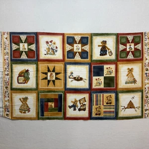 Teaderberry Stitches Bears Wall Hanging Panel Flannel Fabric 23" #108 - Picture 1 of 3