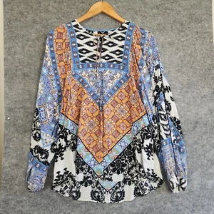 Hale Bob Top Womens Size L Boho Paisley Festival Hippie Flowy ladies Blouse - Picture 1 of 13