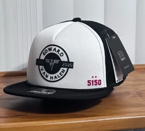 Van Halen Herren Schaumstoff schwarz & weiß Truckermütze Druckknopflasche Logo Edward Van Halen - Bild 1 von 7