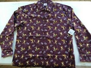 North Pole Trading  Christmas "Brew Dolph" Print Collared Size XL Shirt NEW - Picture 1 of 7