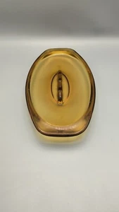 Vintage Amber Glass Large Ashtray 11"×6" Oval Candy/trinket dish/bowl MCM 1960's - Picture 1 of 15