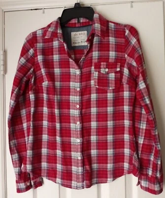 Girl Krazy Ladies Top-Size S-Red Plaid-Long Sleeves - Image 1 of 3