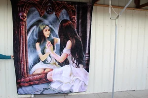 ANNE STOKES MAGIC MIRROR FAIRY ANGEL GOTHIC FANTASY QUEEN SIZE BLANKET - Picture 1 of 3