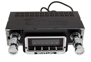 1965-66 FORD MUSTANG RADIO AM/FM AUX IPOD MP3 SAT INPUT CUSTOM SOUND 200w STEREO - Bild 1 von 3
