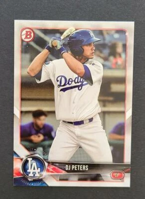 2018 Bowman Prospects #BP31 DJ Peters Rc Rookie Dodgers - Image 1 of 2