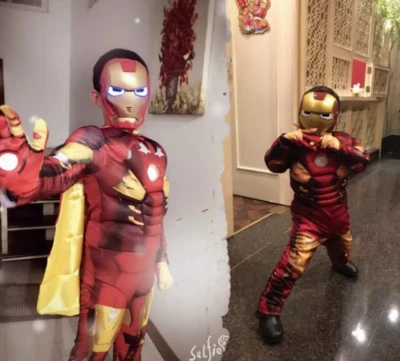 Iron Man Niños Disfraz Juegos con disfraces Niños Mono Elegante Traje Ropa con Máscara/Guantes Foto 1 de 4