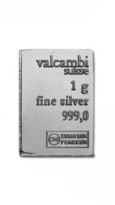7 X 1 Grams Silver Bars Valcambi - Picture 1 of 2