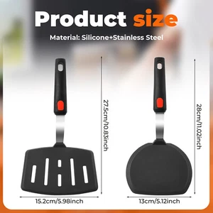 2 Pcs Silicone Spatula Turner Heat Resistant Wide Pancake Spatula for buxWq· - Picture 1 of 12