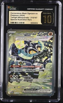 CGC 10 PRISTINE Cornerstone Mask Ogerpon ex Twilight Masquerade 215/167 Pokemon - Image 1 of 2