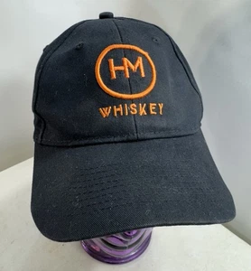 HM HERMAN-MARSHALL WHISKEY TEXAS HAT Black STRAPBACK ADJUSTABLE VGC - Picture 1 of 4