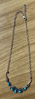 Collar American West Pollack Bella Durmiente Turquesa Pergamino Esterlina .925 Foto 1 de 4