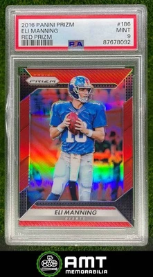 87678092 2016 Panini Prizm #186 Eli Manning Red New York Giants PSA 9 - Image 1 of 3
