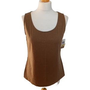 Chaleco sin mangas Charter Club L UK 14 16 para mujer pulido bronce nuevo con etiquetas - Imagen 1 de 7