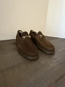 Mocassini Gucci Horsebit scarpe scamosciate marroni taglia 9 made in Italy USA - Foto 1 di 22