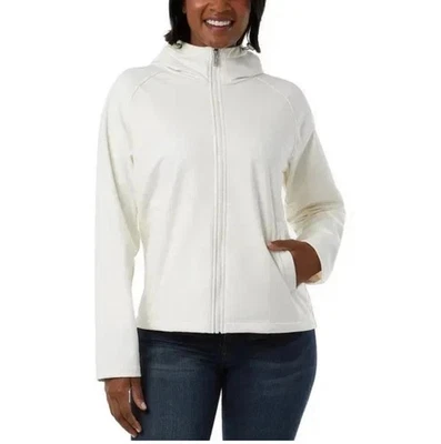 NUEVO 32 Degrees Heat Mujer M Blanco Con Capucha Cortavientos Chaqueta Softshell Marfil Foto 1 de 4