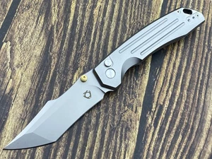 SixLeaf Folding Knife 14C28N Blade Aluminum alloy Handle OutdoorKnife SL-82-Sand - Picture 1 of 11
